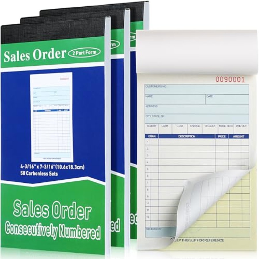 3 Pads Sales Order Books 2 Par - Carbon Copy Book 评论和价格