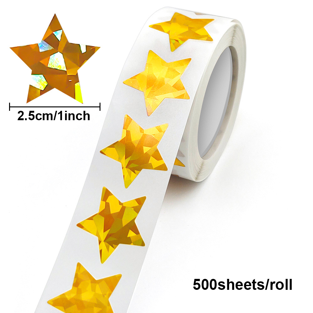 JCAC 500pcs/roll 1 Inch Hologr - Sticker Label Roll 评论和价格