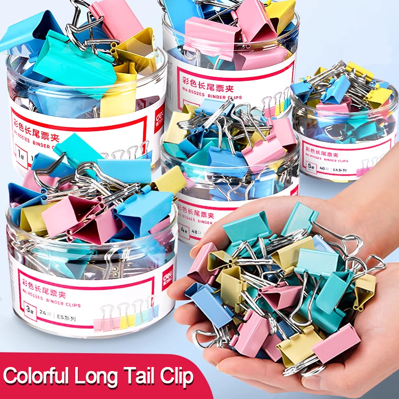 40PCS/Set Long Colorful Metal  - Binder Clip Assorted 评论和价格