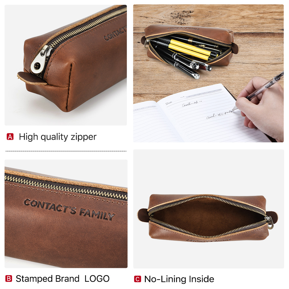 Retro Leather Pencil Case High - Stationery Supplies Business 评论和价格
