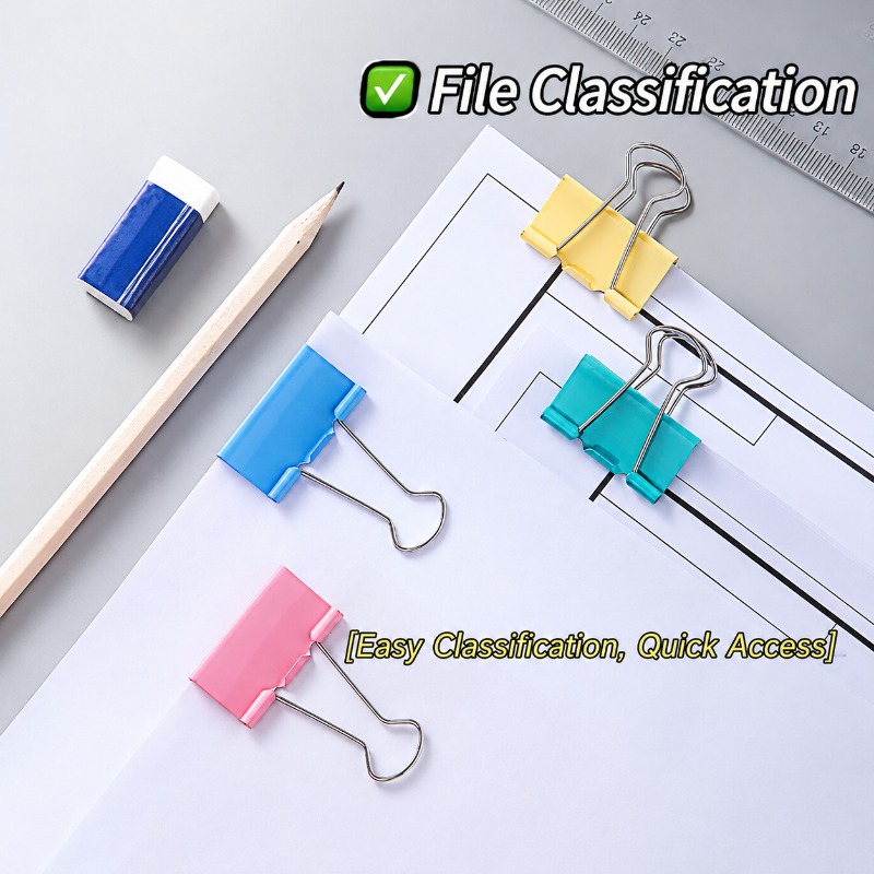 Colorful Metal Binder Clips, A - Binder Clip Assorted 评论和价格