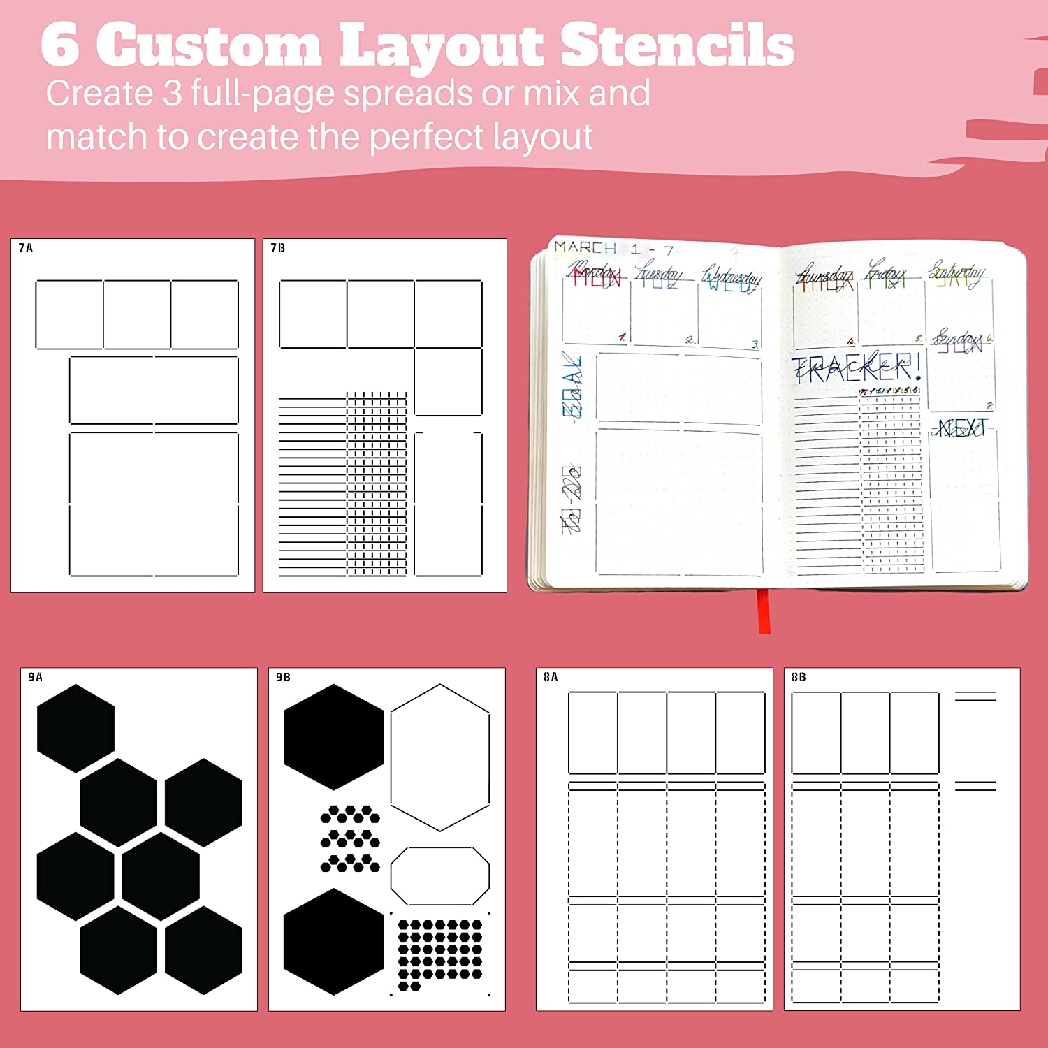6Pack Reusable Plastic Weekly  - Notebook Dotted A5 评论和价格