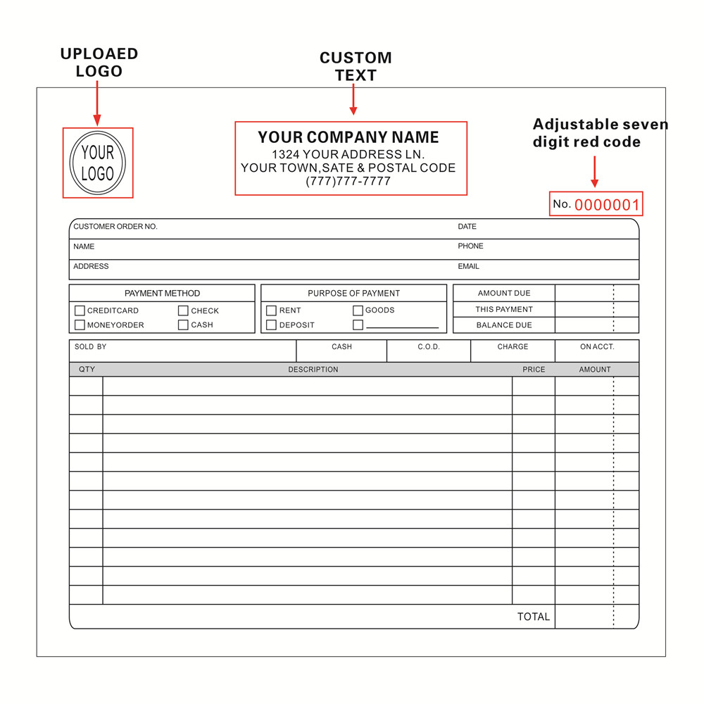 two books can invoice customiz - Carbon Copy Book 评论和价格
