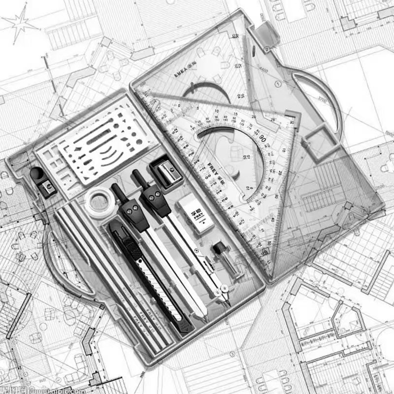Drafting Kit Metal Rulers And  - Compass Geometry Set 评论和价格