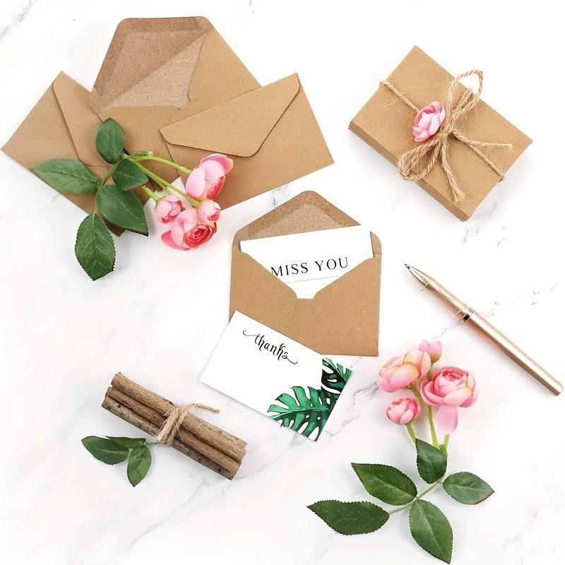 50/100pcs Kraft Paper Envelope - Letter Envelope Kraft 评论和价格