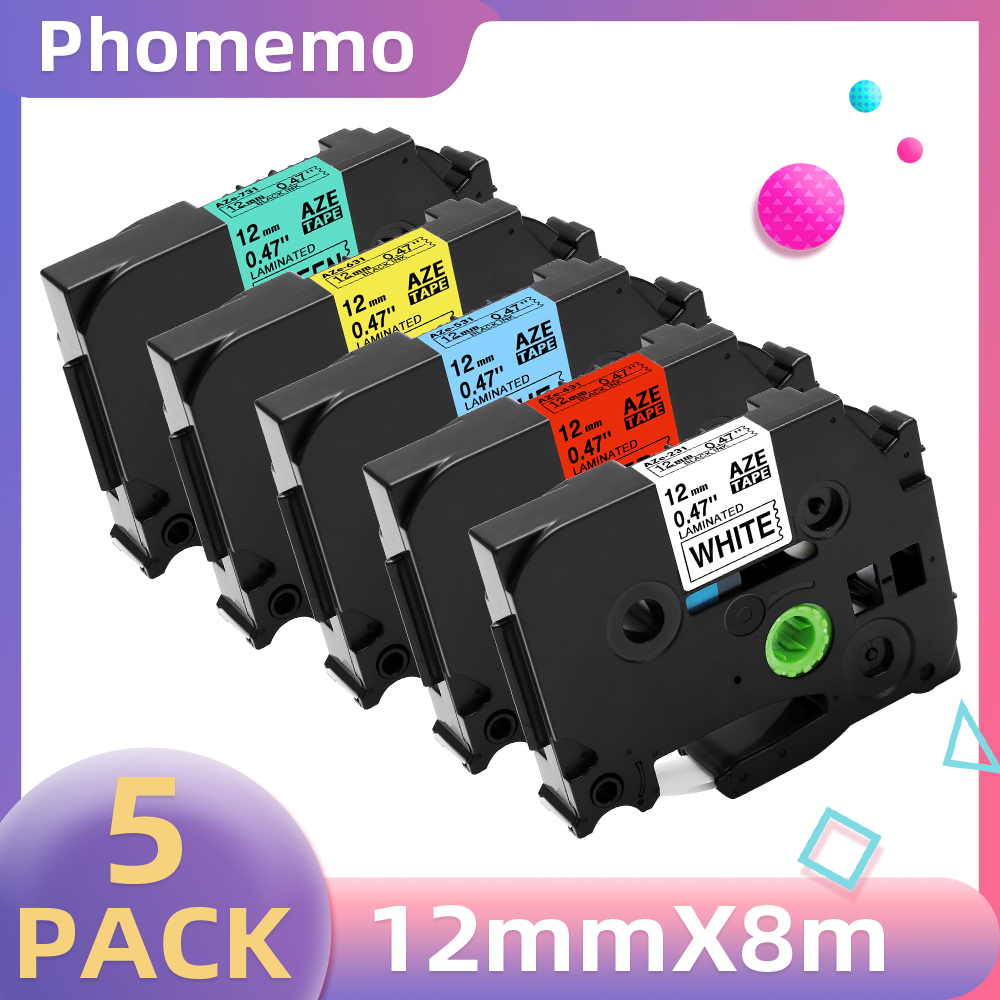 5PK Label Tape for P3100 E1000 - Label Printer Tape 评论和价格