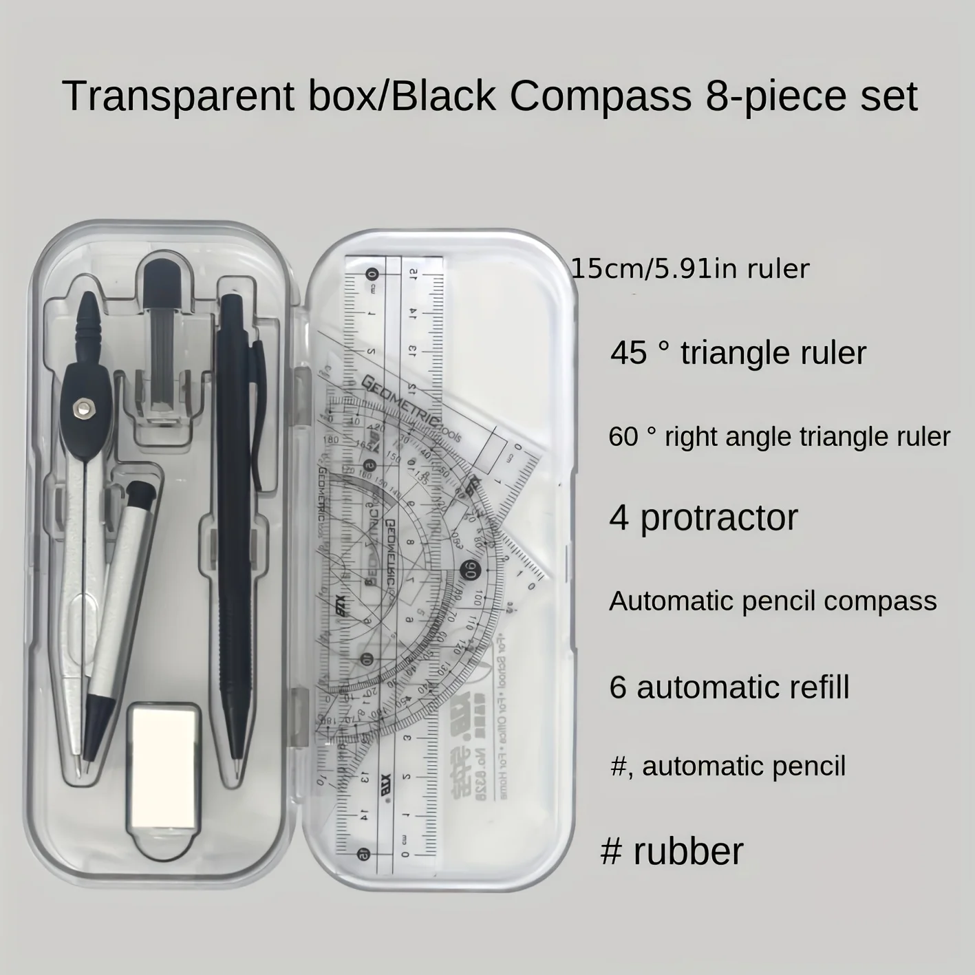 8-in-1 Mathematical Geometry K - Compass Geometry Set 评论和价格