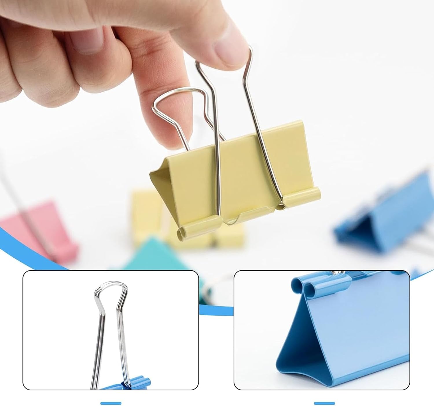 Foldback Clips, 40 Paper Clips - Binder Clip Assorted 评论和价格