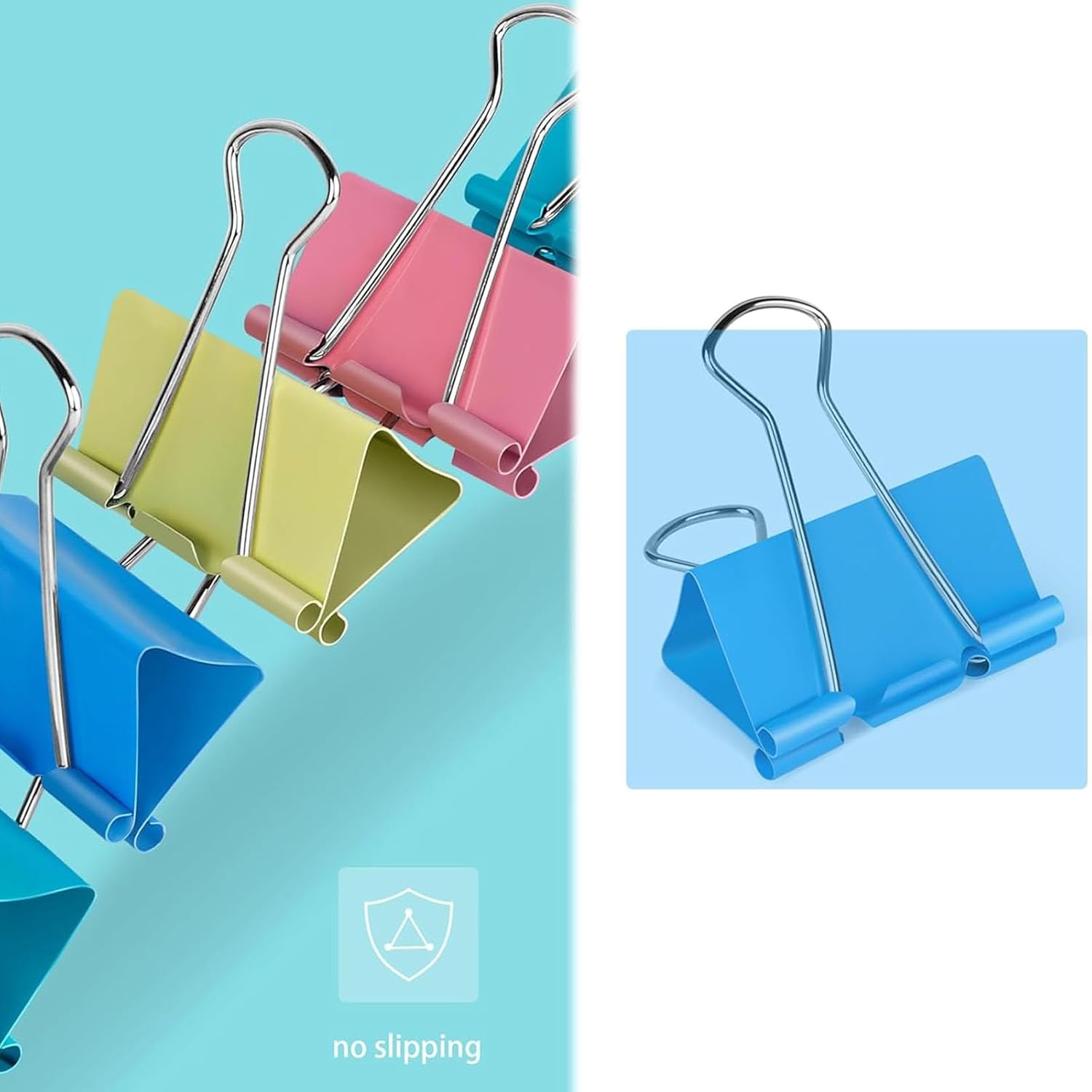 Foldback Clips, 40 Paper Clips - Binder Clip Assorted 评论和价格