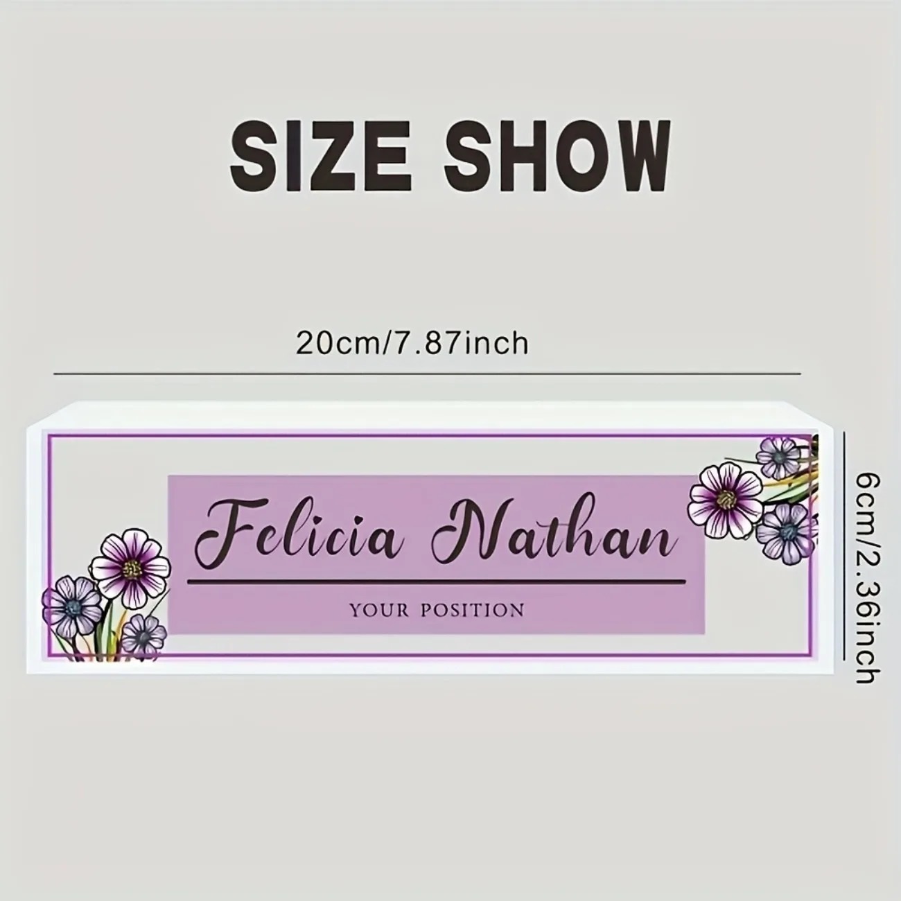 Elegant Pink‑Purple Floral Acr - Desk Name Plate 评论和价格