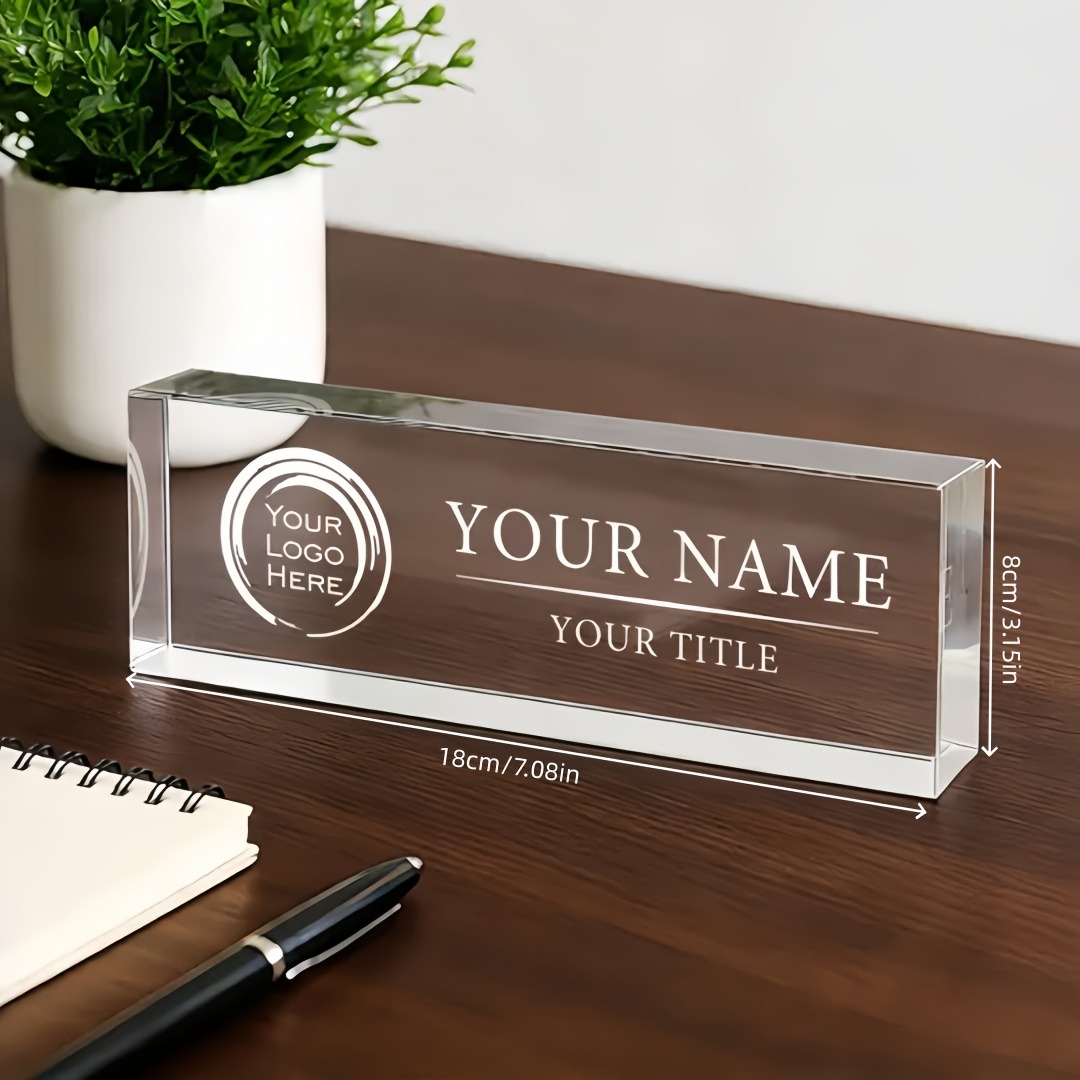 2D Flat Personalized Acrylic D - Desk Name Plate 评论和价格