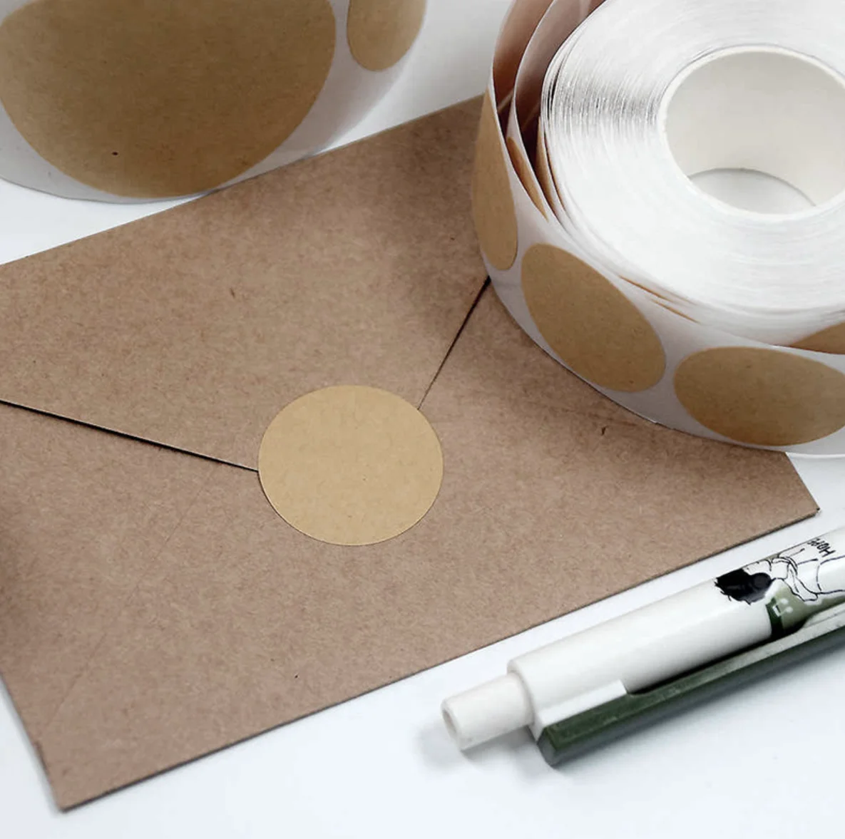 2.5/5cm Kraft Paper Stickers R - Sticker Label Roll 评论和价格