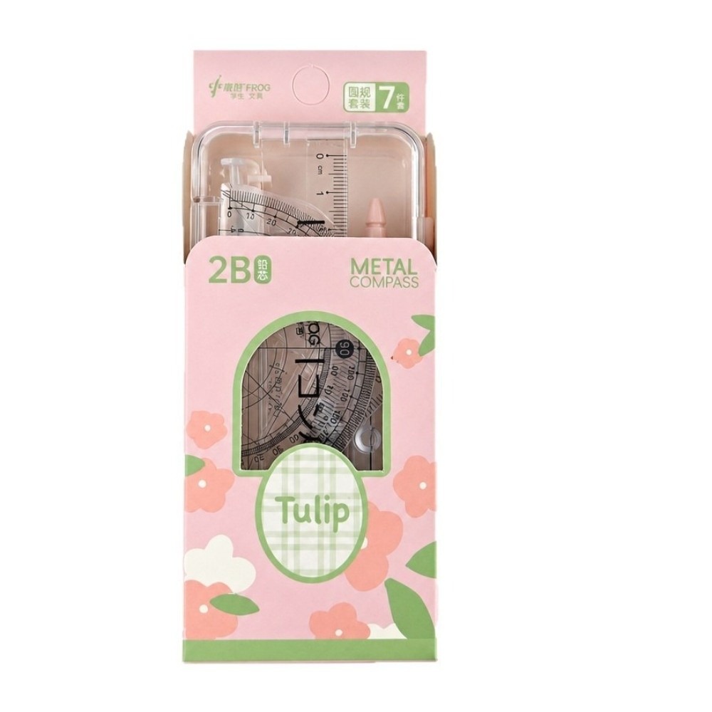 2/7pcs Portable Tulip Student  - Compass Geometry Set 评论和价格
