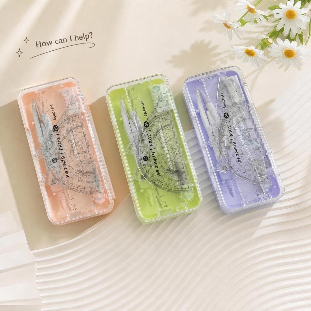 2/7pcs Portable Tulip Student  - Compass Geometry Set 评论和价格